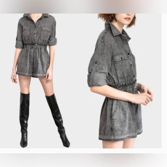 J.ING Charcoal Denim Long Sleeve Jumpsuit 🩶 - Picture 1 of 11